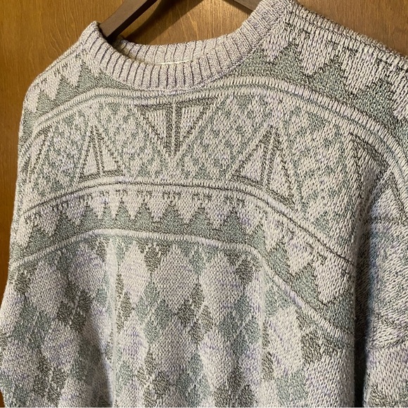 Grandpa style sweater. Bachrach made in Italy sweater. Large - Picture 5 of 6